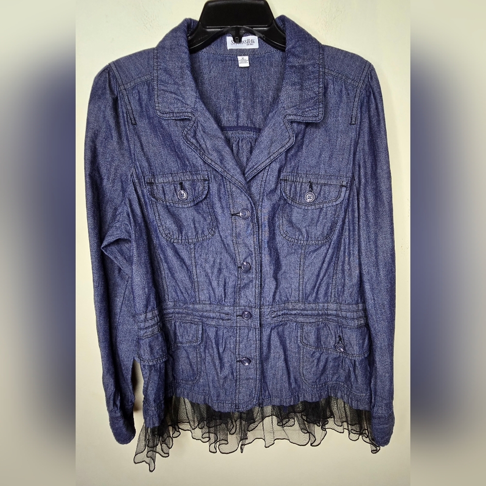 St. John's Women's Long Sleeve Button Down Denim Shirt